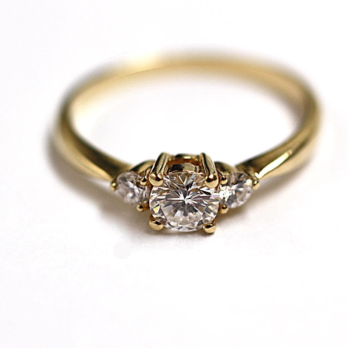 A diamond three stone ring,