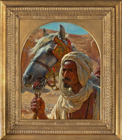 Alphonse Etienne Dinet (French, 1861-1929) L'Arabe et son cheval (Painted in 1903.)