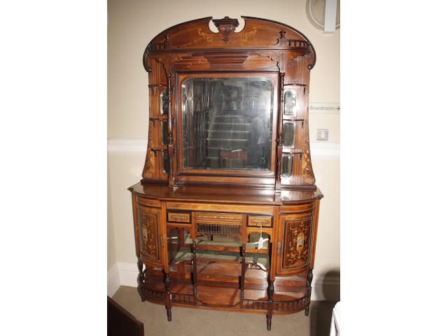 A late Victorian rosewood and inlaid chiffonier