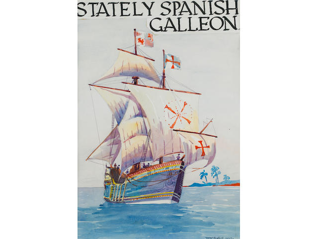 Walter Whall Battiss (South African, 1906-1982) 'Stately Spanish Galleon'