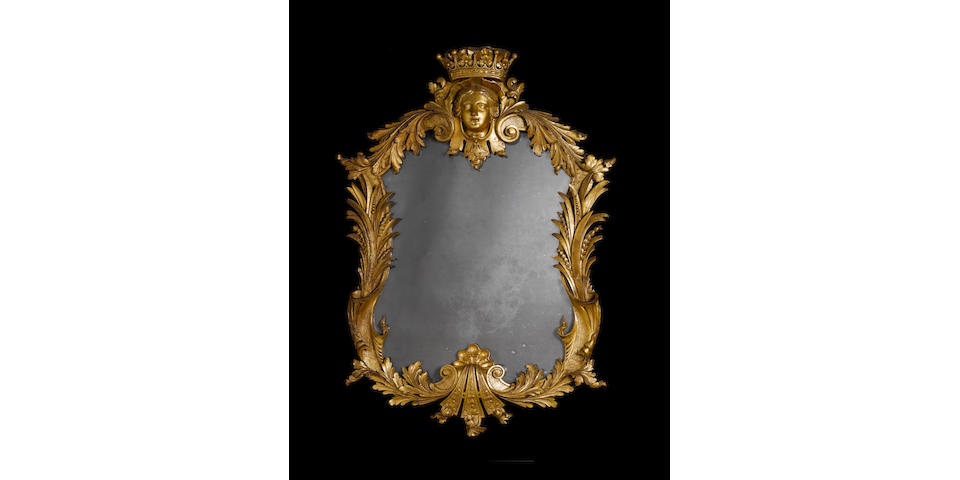 A pair of important George II carved giltwood mirrors attributed to John and Thomas Vardy