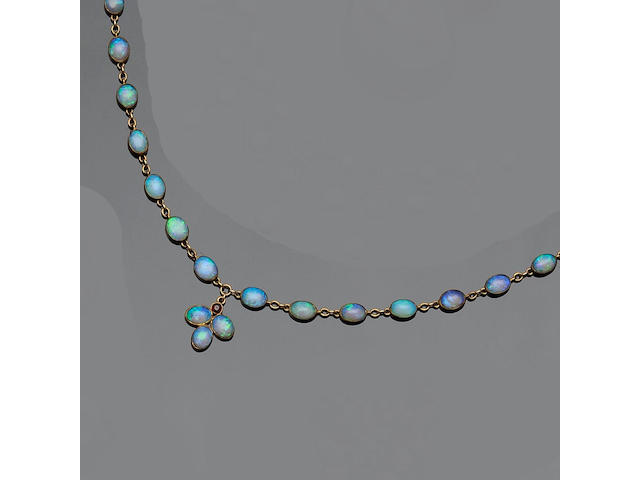 An early 20th century opal necklace