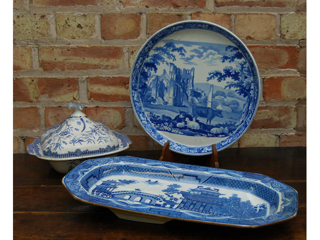 A quantity of blue and white ceramics