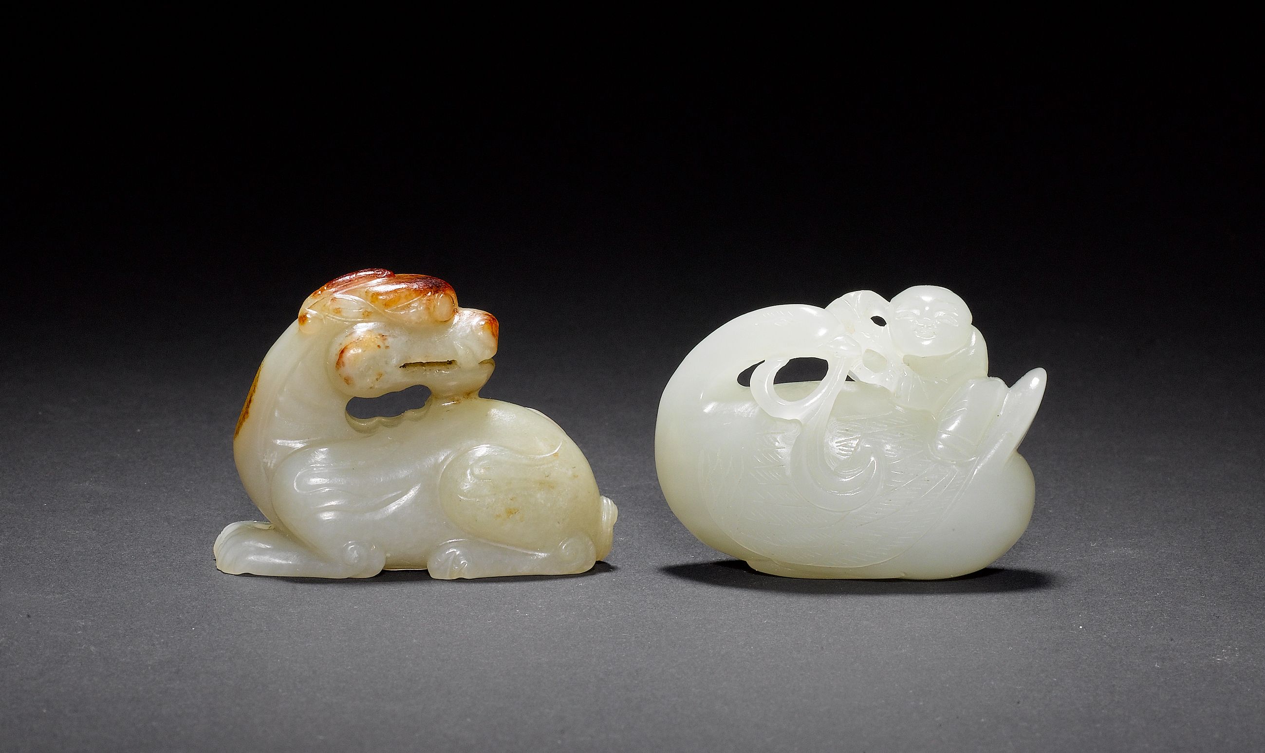 Two small jade animals