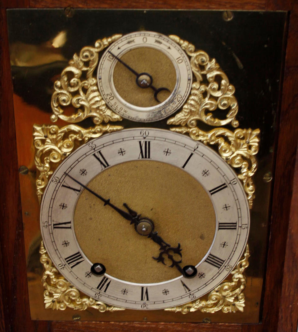 A 19th Century Gothic style oak mantel clock,