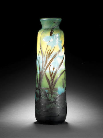Emile Gall&#233; A Large Cameo Glass Vase with Dragonflies, circa 1910