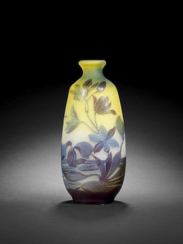 Emile Gall&#233; A Cameo Glass Vase with Lilies, circa 1900