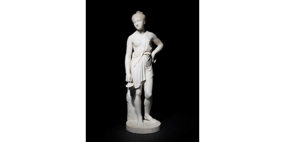 John Gibson RA, English (1791-1866)An early 19th century carved white marble figure of a young girl