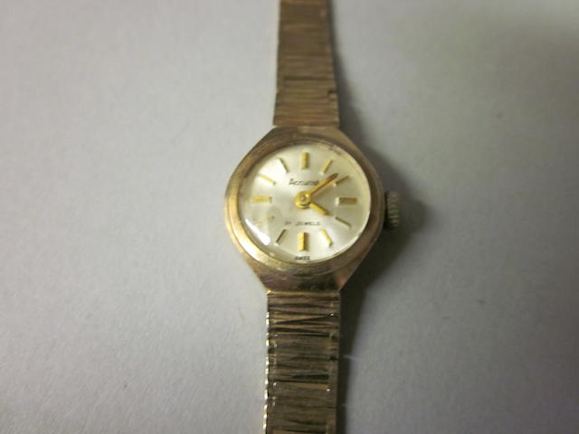 Accurist: A lady's 9 carat gold bracelet watch,