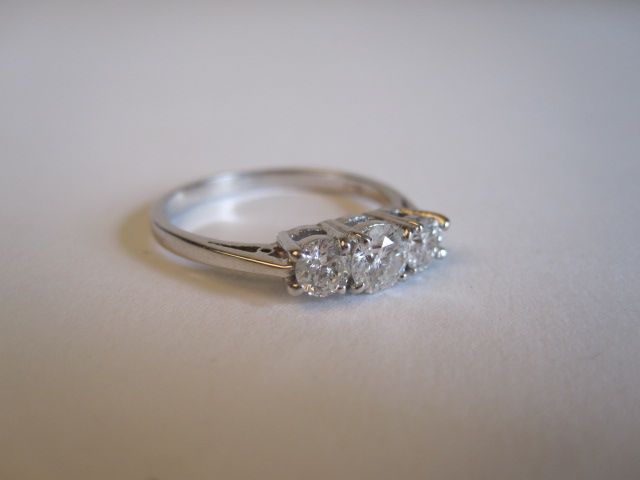 A diamond three-stone ring