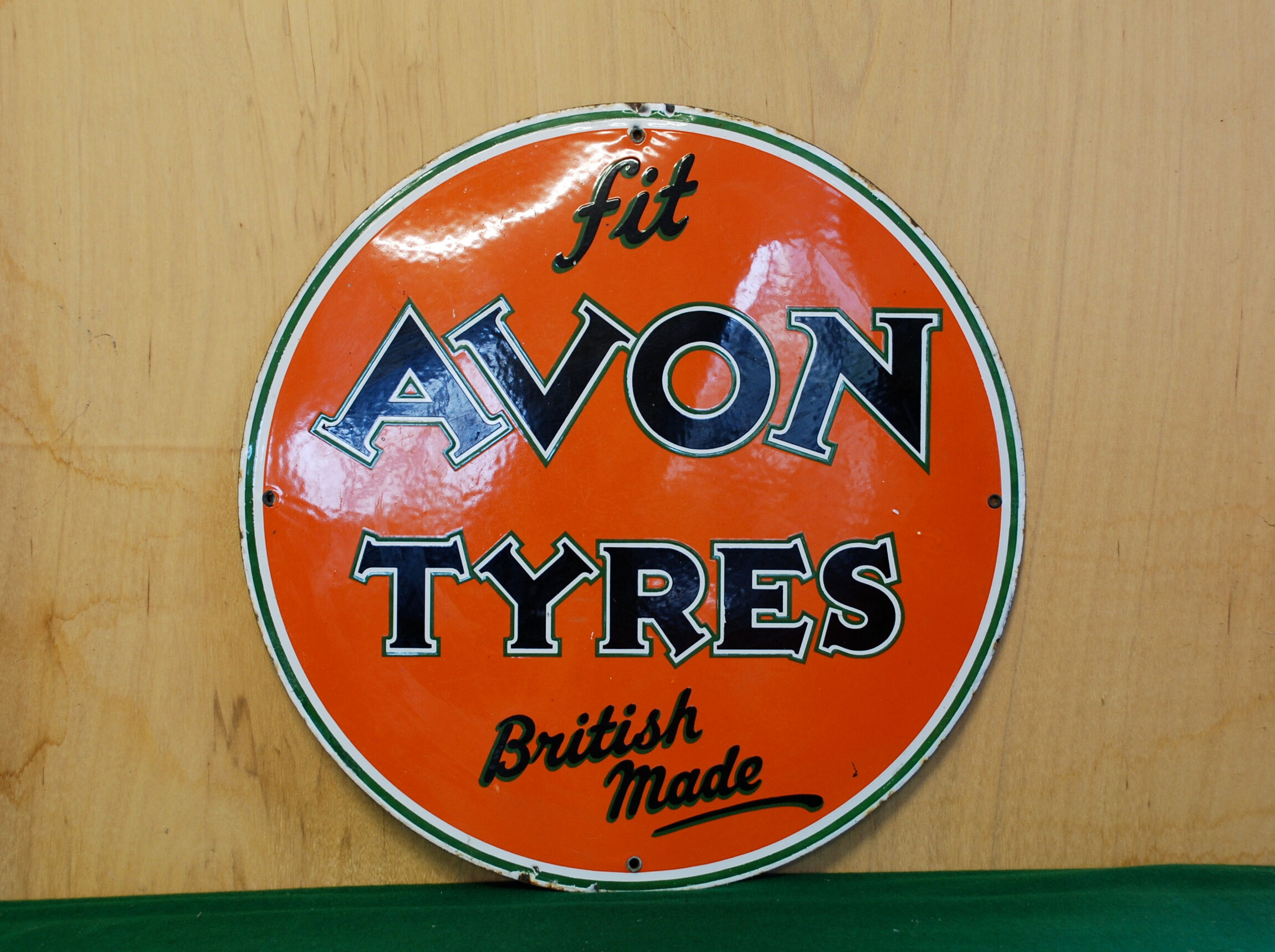 Avonbourne Sign Bonhams Cars : Two Avon Tyres enamel signs,