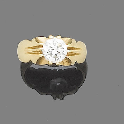 A gentleman's diamond single-stone ring