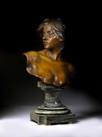 Emile Jespers, Belgian (1862-1918) A bronze bust of a woman