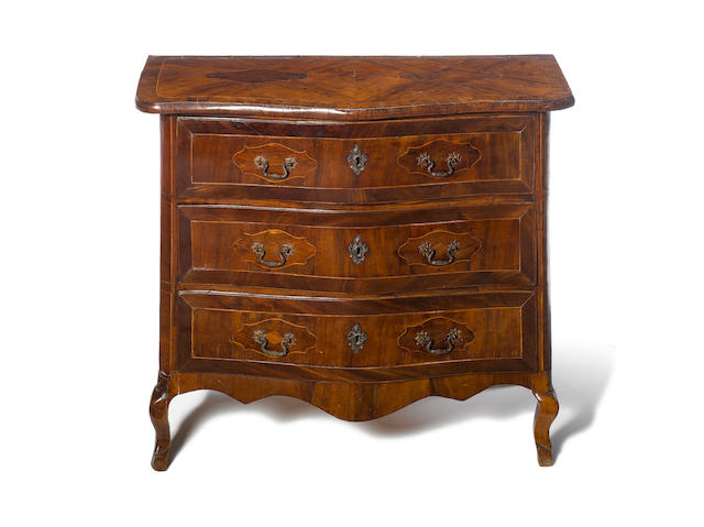 A North Italian 18th century walnut and fruitwood parquetry commode