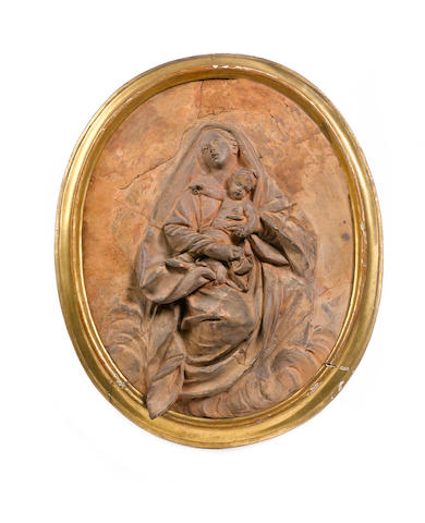 Attributed to the Workshop of Agostino Corsini, Italian (1688-1772) A terracotta bozetto depicting the Virgin and Child