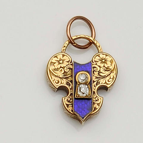 A Victorian padlock pendant