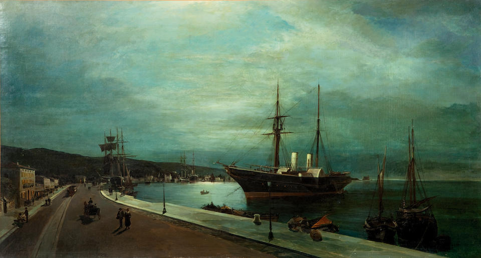 Constantinos Volanakis (Greek, 1837-1907) 62.5 x 115 cm.