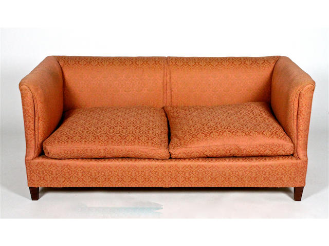 A Howard & Sons Ltd upholstered box frame two seater settee