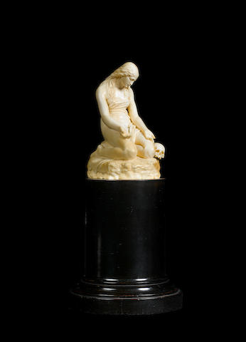 Giacomo Marchino, Italian (1785-1841) A carved ivory figure of the Penitent Magdaleneafter Antonio Canova, Italian (1757-1822)