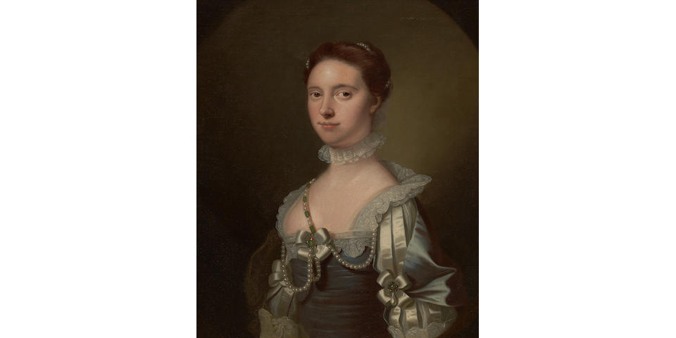 Allan Ramsay (Scottish, 1713-1784) Barbara, Lady Johnstone of Westerhall, in a blue grey dress