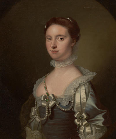 Allan Ramsay (Scottish, 1713-1784) Barbara, Lady Johnstone of Westerhall, in a blue grey dress