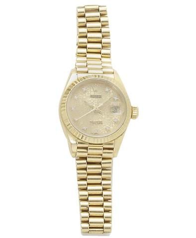 Rolex. A lady's 18ct gold automatic wristwatchDatejust, reference 69178, case number L602135