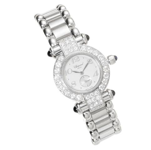 Chopard. An 18ct white gold quartz diamonds set wristwatchImperiale, reference: 4156, case number: 657782, sold 19th October 1998
