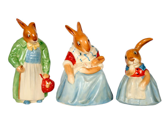 Bunnykins A group of Royal Doulton Bunnykins figures, designed by Charles Noke
