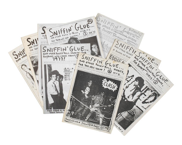 A near-complete run of the punk fanzine 'Sniffin' Glue',