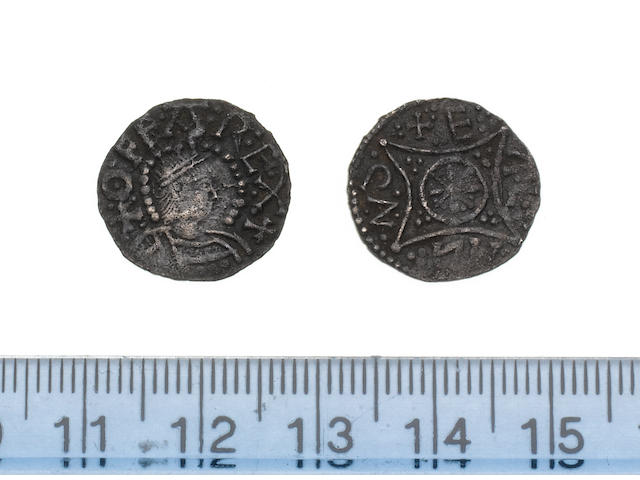 King of Mercia, Offa, 757-796, light coinage, Silver Penny, 1.2g, portrait, OFFA REX,