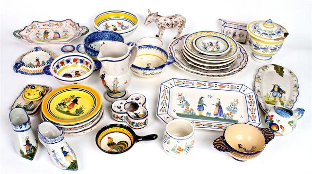 A small quantity of Quimper pottery and other similar