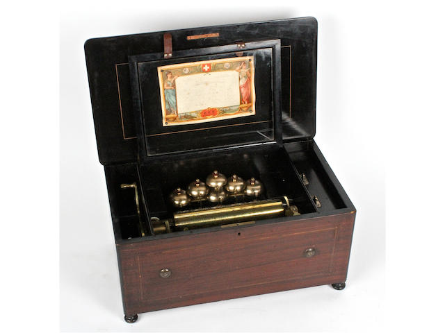 A Bells-en-Vue musical box, by Paillard Vacher et Fils, circa 1883,