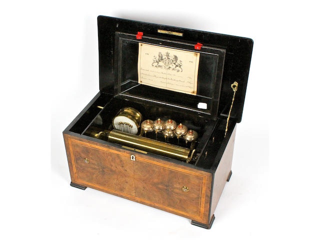 A Drum et Bells musical box, by Bremond, circa 1883,