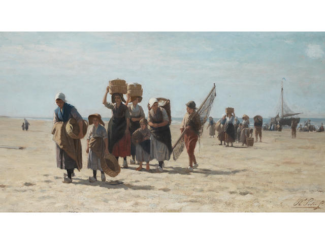 Philippe Lodewijk Sad&#233;e (Dutch, 1837-1904) Bringing in the catch