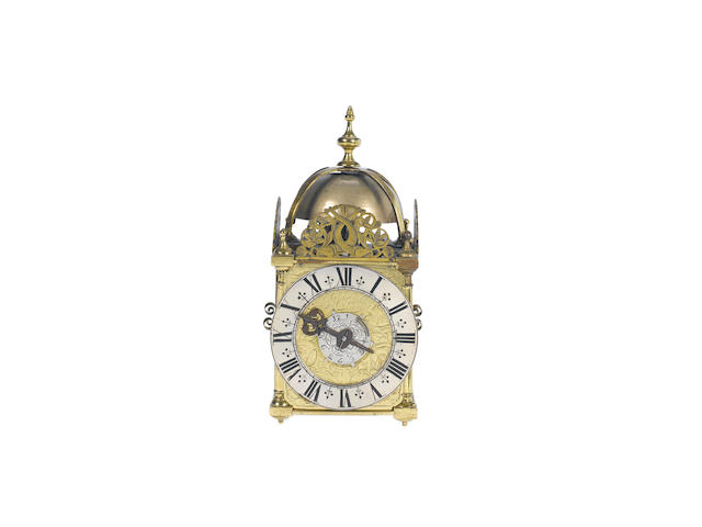A good late 17th century miniature striking lantern clock with alarm Joseph Knibb, London