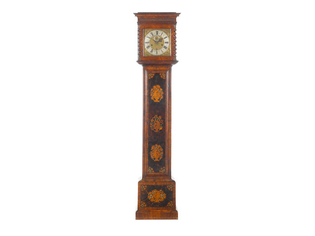 A late 17th century marquetry inlaid walnut longcase clock of one month duration John Ebsworth, Londini fecit