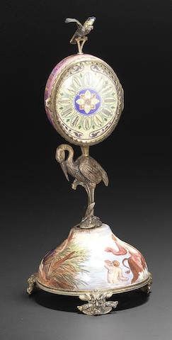 An early 19th century gilt metal Viennese enamel timepiece