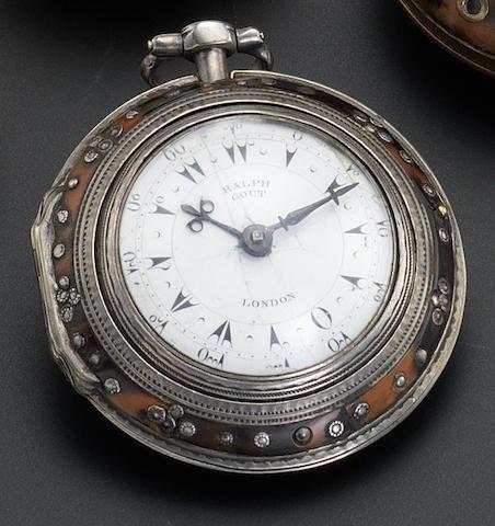 Ralph Gout. A silver and horn triple cased watchTurkish Market, Number 23624, Middle Case Hallmarked London 1815, Inner Case Hallmarked 1822