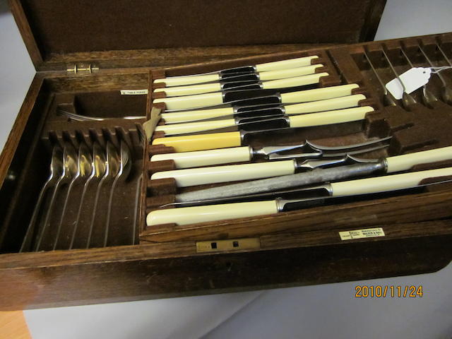 A canteen of Elizabeth pattern flatware and cutlery, by Walker and Hall, Sheffield 1948,