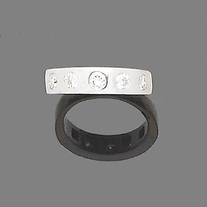 A diamond-set half-hoop eternity ring