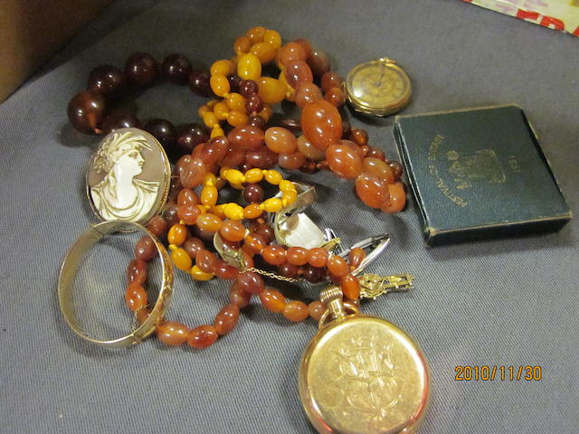 A Cornelian bead necklace, (Qty)