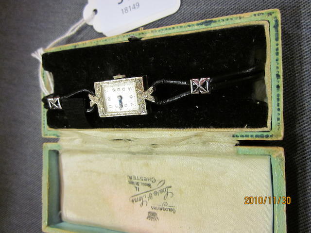 An 18 carat white gold lady's watch,