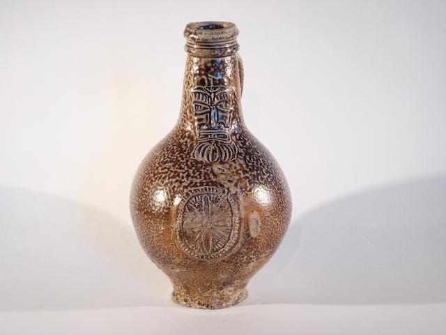 A stoneware Bellamine jug, 17th century Probably Rhenish