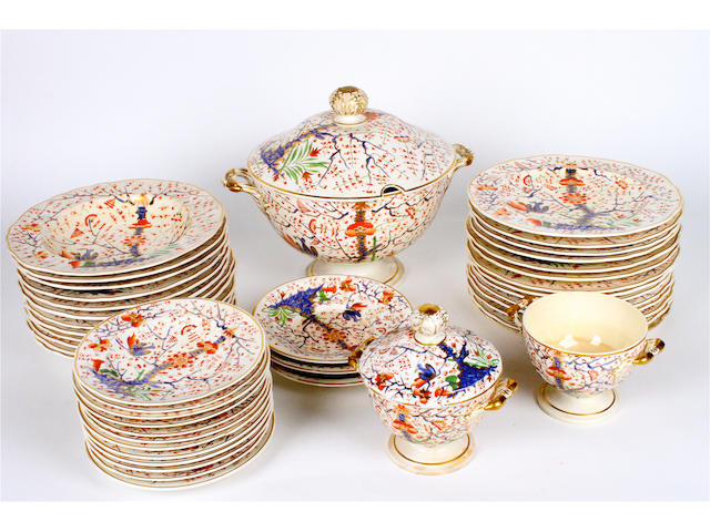 A Derby Imari porcelain part dinner service Circa 1820-30