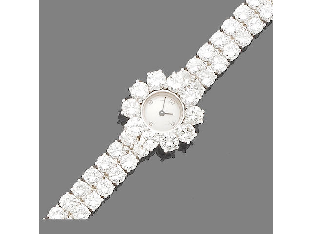 A diamond-set wristwatch