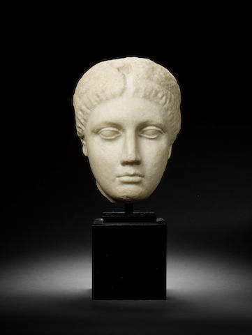 A Roman marble female portrait head