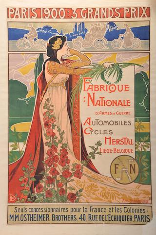 Affiche pour la soci&#233;t&#233; FN &#171; Grand Prix de Paris 1903 &#187; d'apr&#232;s Bernard Liege,