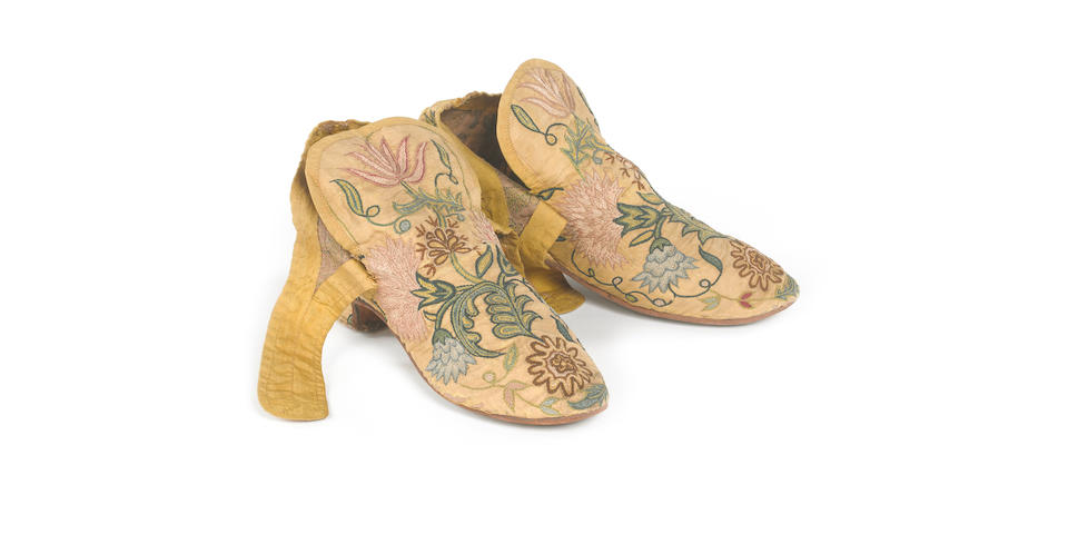 A pair of lady's shoes English, circa 1740