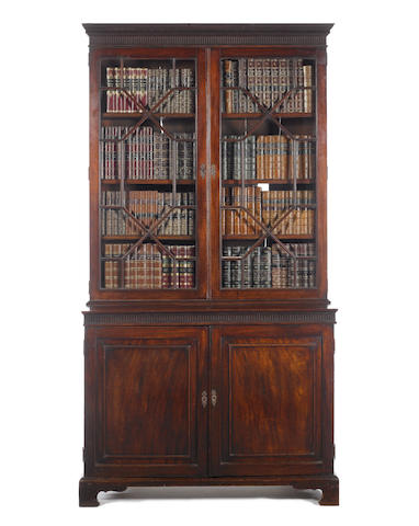 A George III mahogany bookcase/cabinet