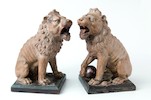 Thumbnail of The Martin Brothers A Rare and Impressive Pair of Stoneware Lions, 1896-7 image 1